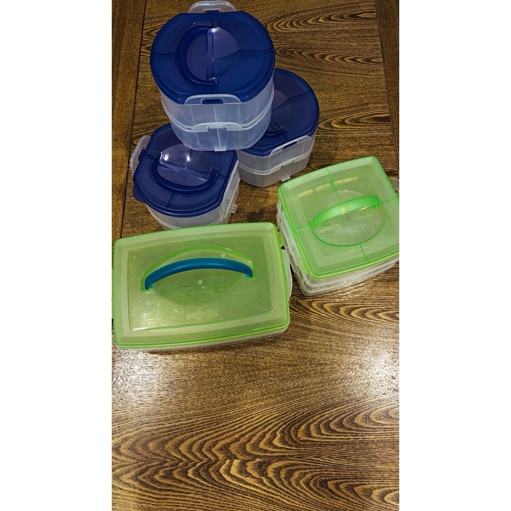 Snapware 11-Piece Plastic Storage Container Set, Clear w/ Green & Blue Snap Lids